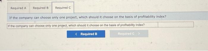 basis of profitability index? Compute each project's net present value. Exercise 26-10