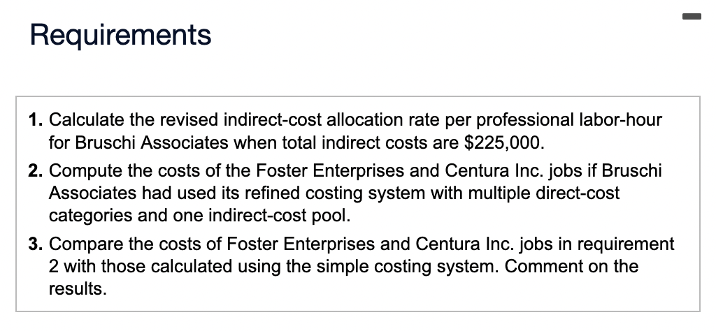 job. Currently it uses a simple costing system with a single direct-cost