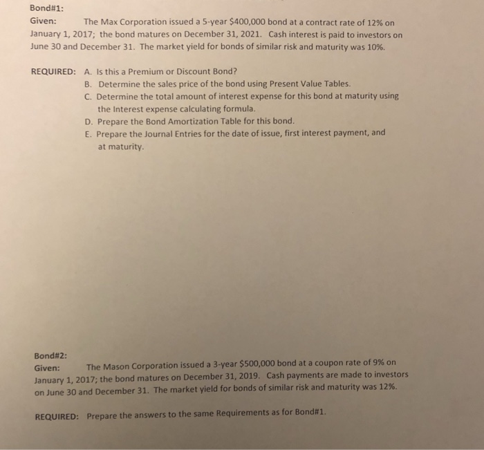  Accounting: Bonds Prepare a bond table by using the present value