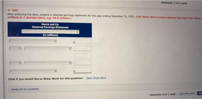 information was taken from the 2022 financial statements of pharmaceutical giant Merck