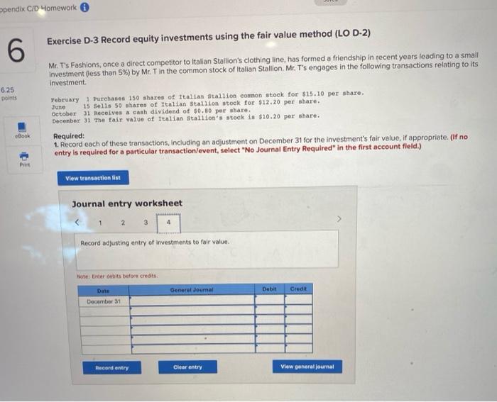 small investment (less than 5%) by Mr. T in the common stock