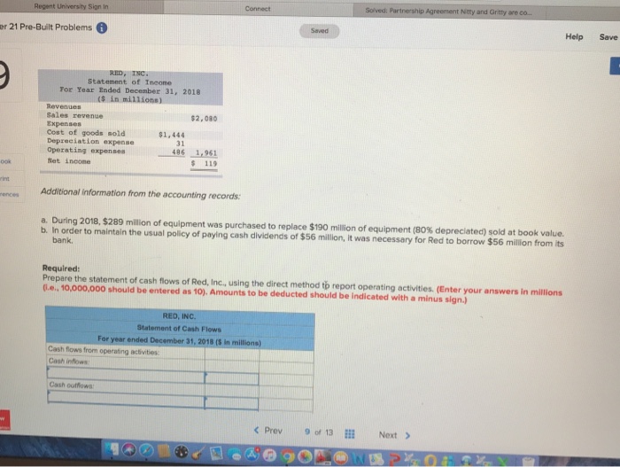 2017, a statement of income for 2018, and additional information from the