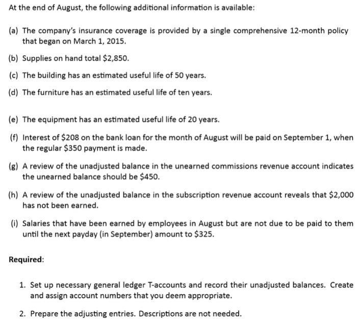 Packer Corporation showed the following balances at the end of its first