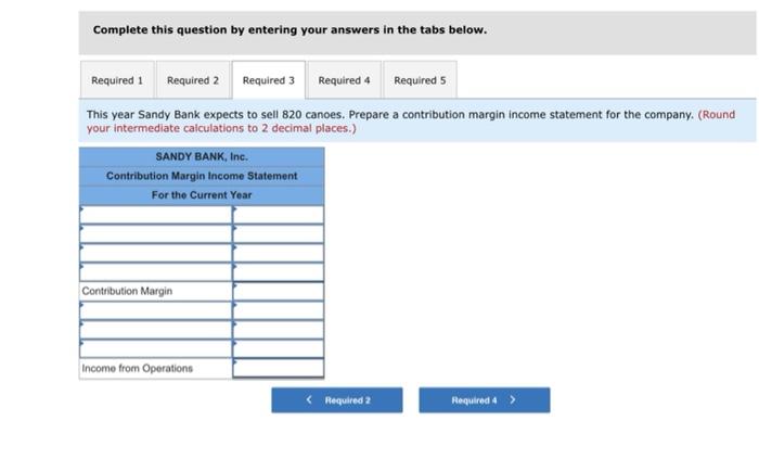 Profit [LO 6-1, 6-2] Sandy Bank, Inc., makes one model of wooden
