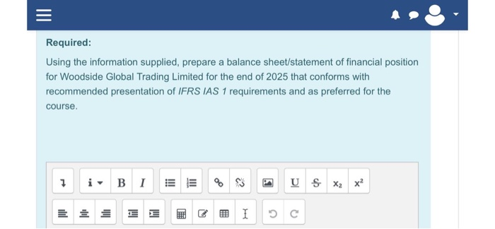 December 31. The company has provided you the following list of accounts,
