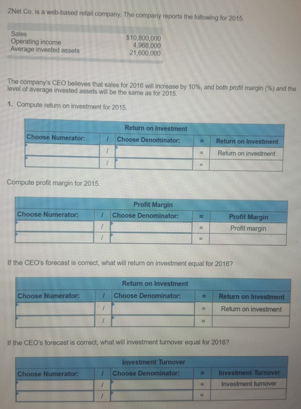 I need help with my assignment please ZNet Co. is a web-based