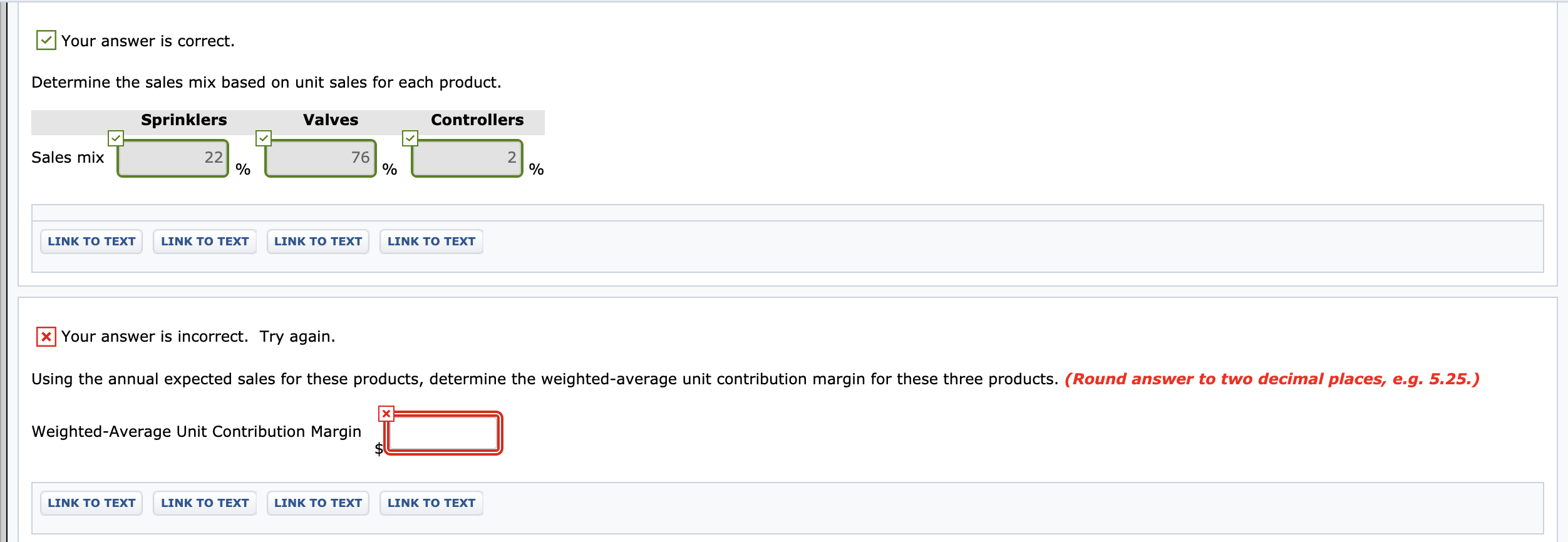 of sprinklers, valves, and controllers as follows. Annual expected sales: Sale of