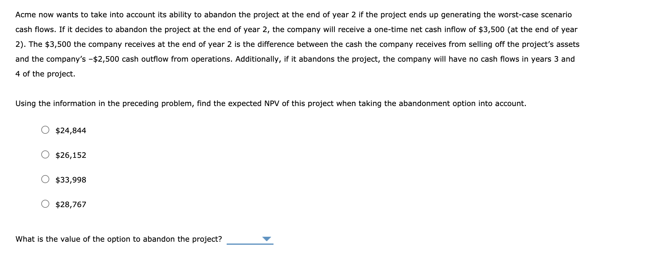 initial investment of $12,000. The base-case cash flows for this project are