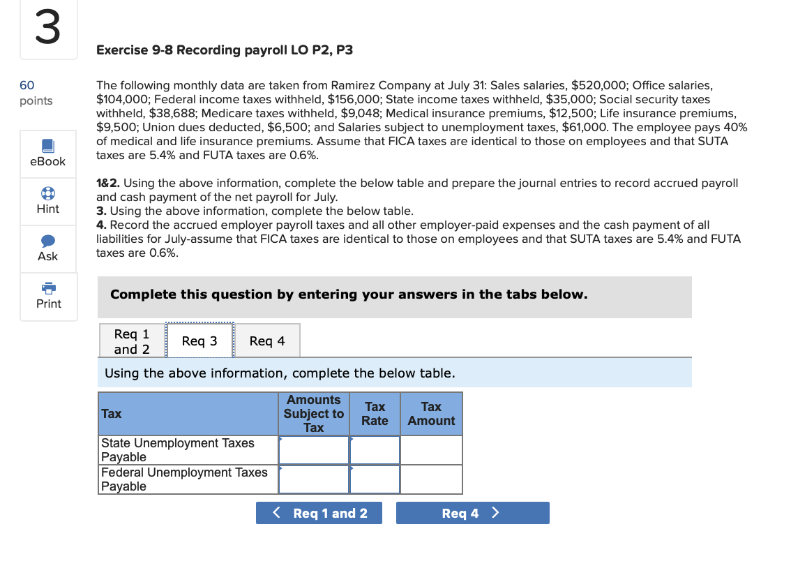 P2, P3 60 points The following monthly data are taken from Ramirez