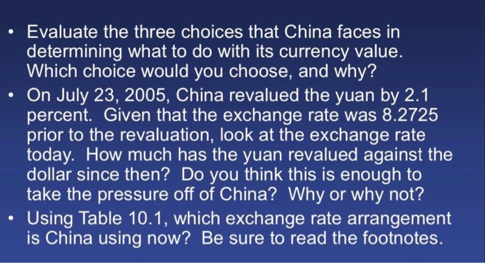  Evaluate the three choices that China faces in determining what to