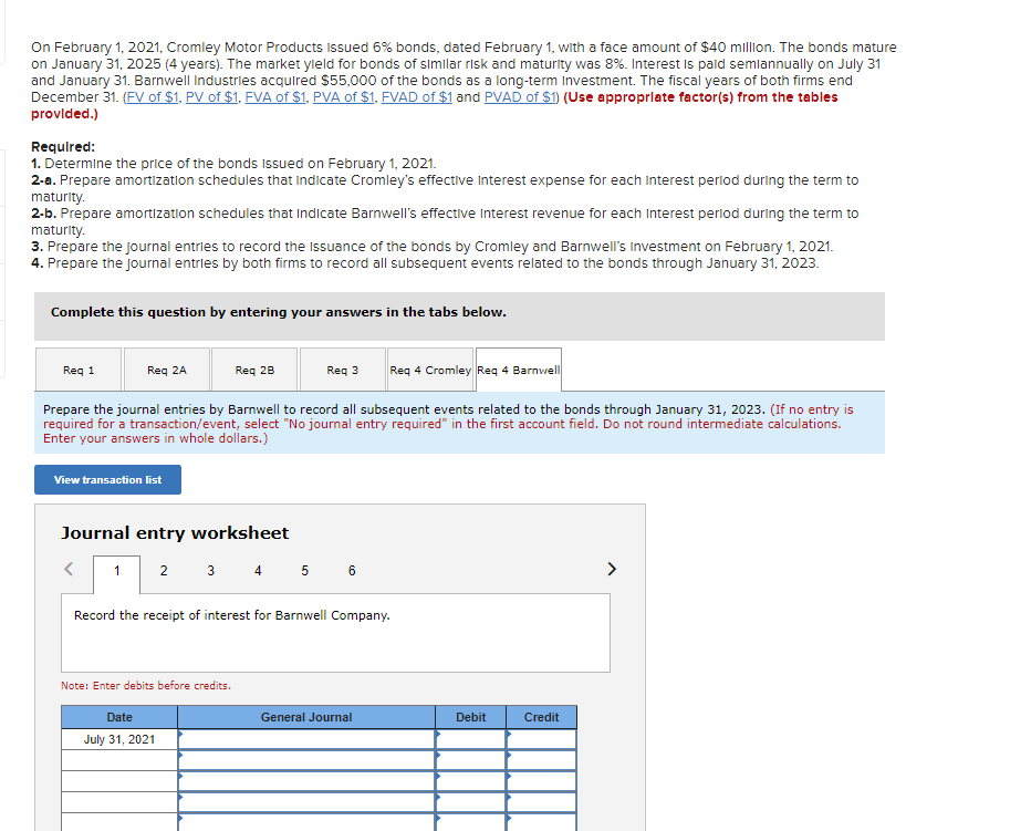 Motor Products issued 6% bonds, dated February 1, with a face amount