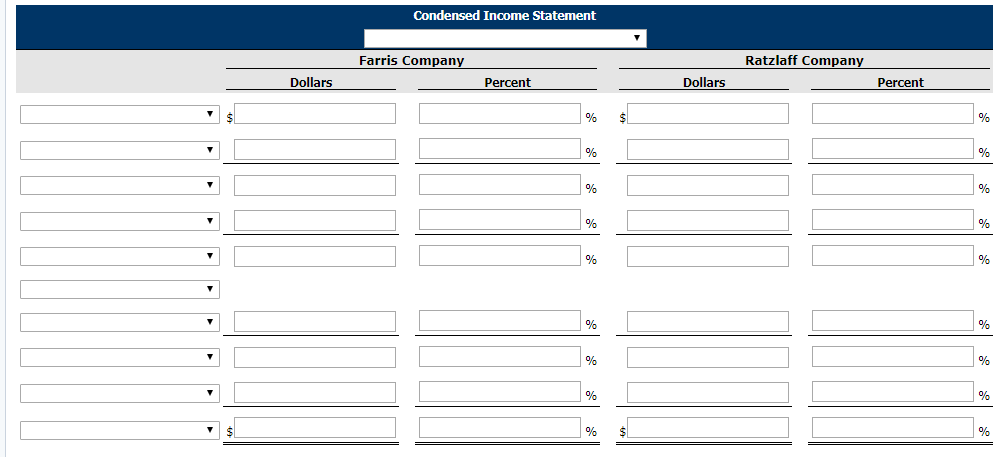 Company, two competitors, appear below. All balance sheet data are as of
