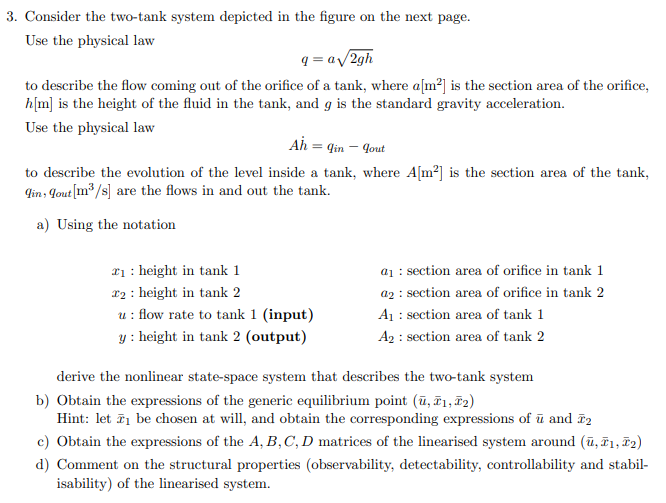 system depicted in the figure on the next page. Use the physical