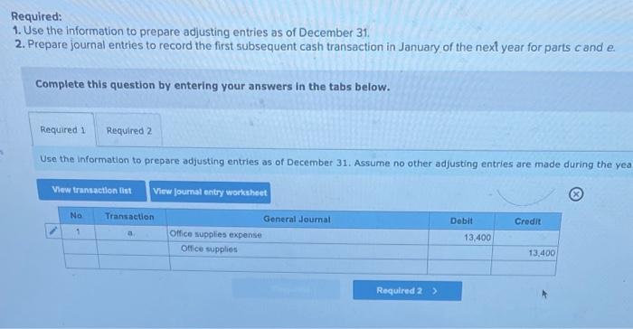 P2, P3, P4 Arnez Company's annual accounting period ends on December 31.