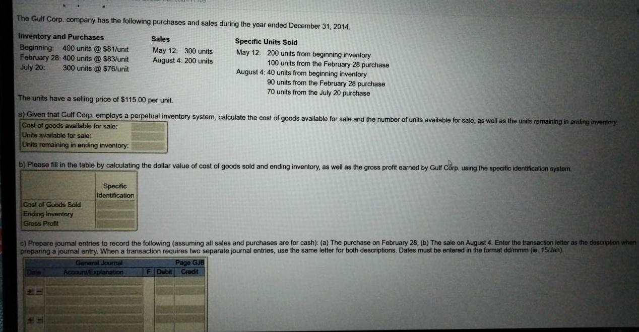 companies use a perpetual inventory system a. October 13: Stake Technology Inc.