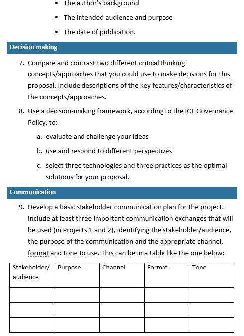 and researching relevant information. Create a word-processed planning document, addressing the following