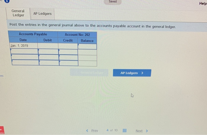 accounts payable account in the general ledger and to the appropriate accounts