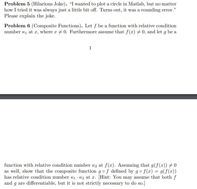  Problem 5 (Hilarious Joke). "I wanted to plot a circle in