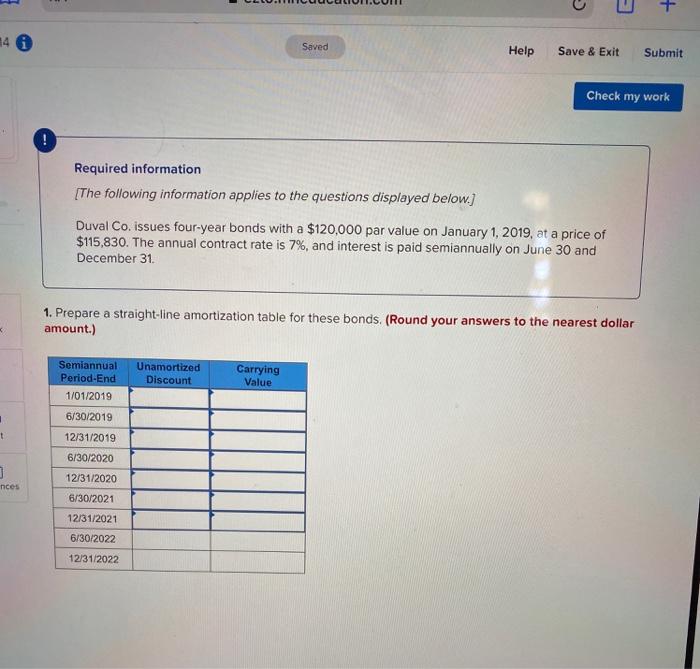  4 Saved Help Save & Exit Submit Check my work Required