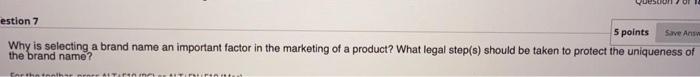  question Save Ant estion 7 5 points Why is selecting a