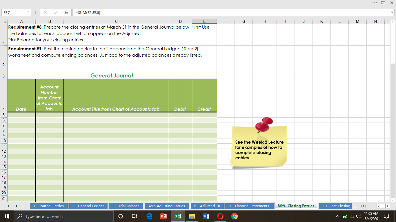 $4,800. 7 March 3 Paid the current month's store rent expense, $2,400.