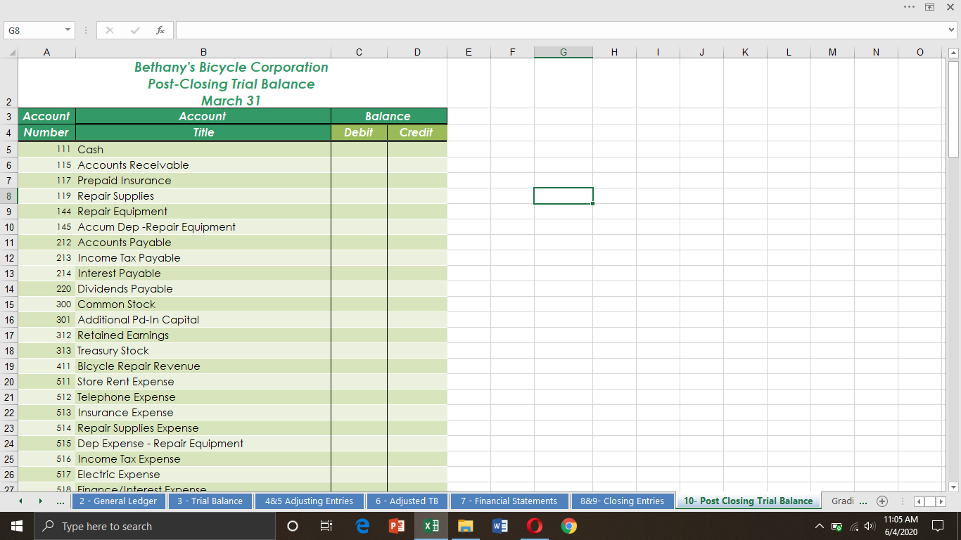 March 4 Purchased repair equipment from Andrew Company, $10,800. Paid 25% cash