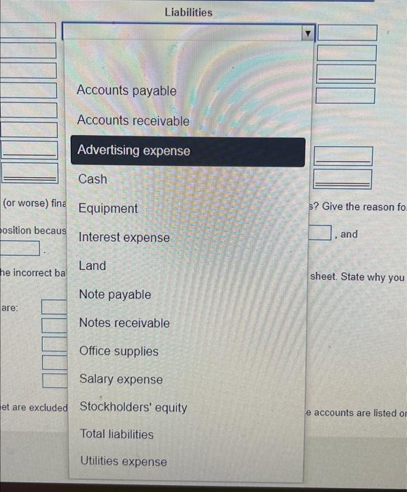 (Do not c the assote section of the balance sheet, In the