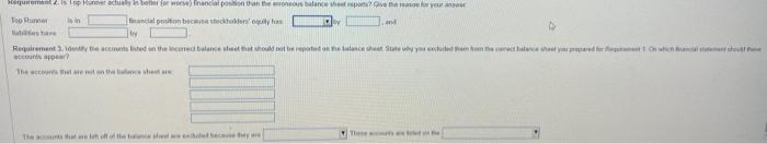Requirement 1. Prepare the correct balance sheet and date is properly. Compute