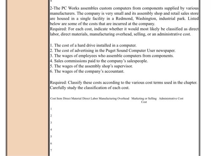 indastrial park. Listed belew are some of the costs that are incurred