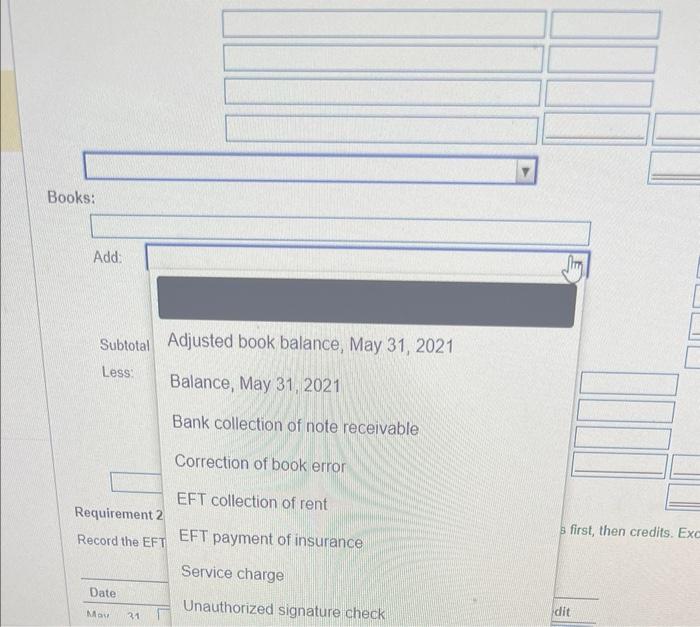 May 31, 2021 Balance, May 31, 2021 Correction of book error fil