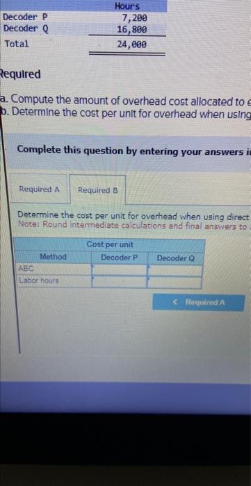 costing system LO 5-1, 5-3 Snowden Industries produces two electronic decoders, P