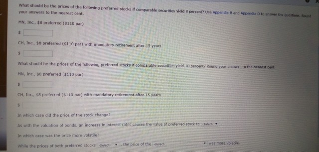  appendix b appendix d What should be the prices of the