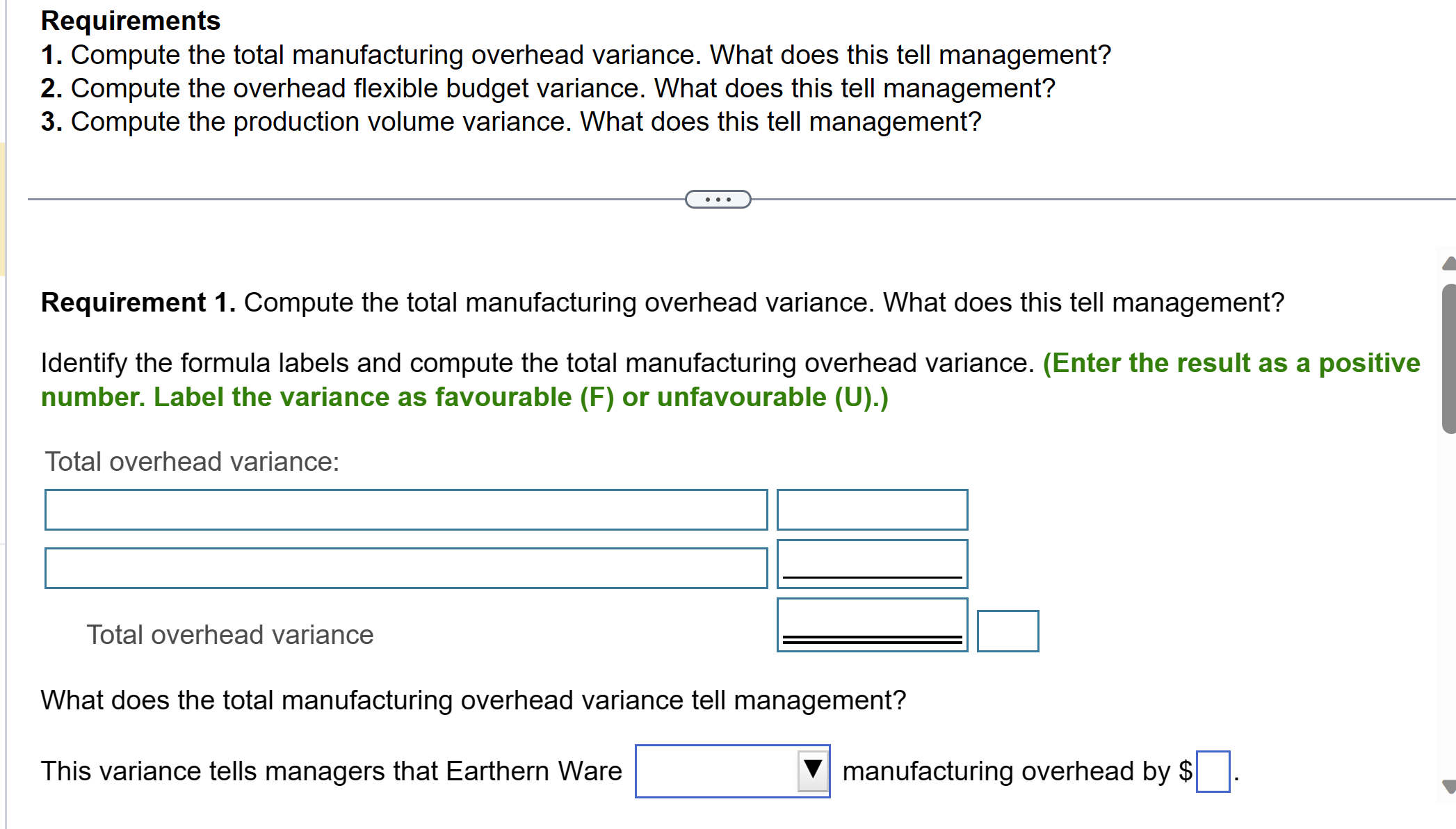 flexible budget variance. (Enter the result as a positive number. Label the