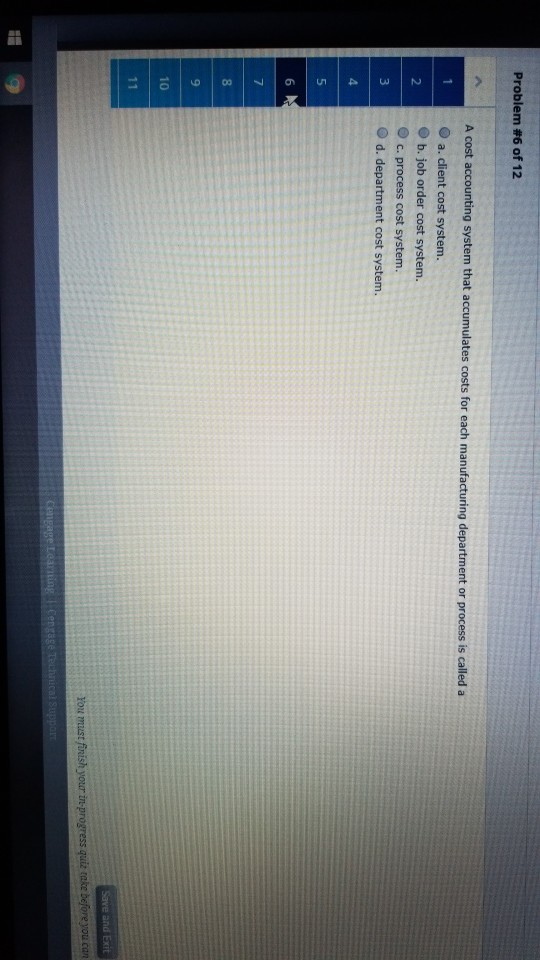 services. 10 You must finish your tn-progress quiz 3 of 12 O