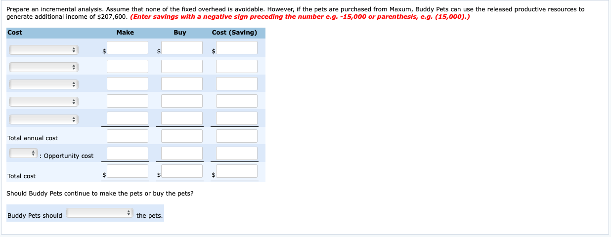 as follows: Direct materials ($34 per pet) Direct labour ($30 per pet)