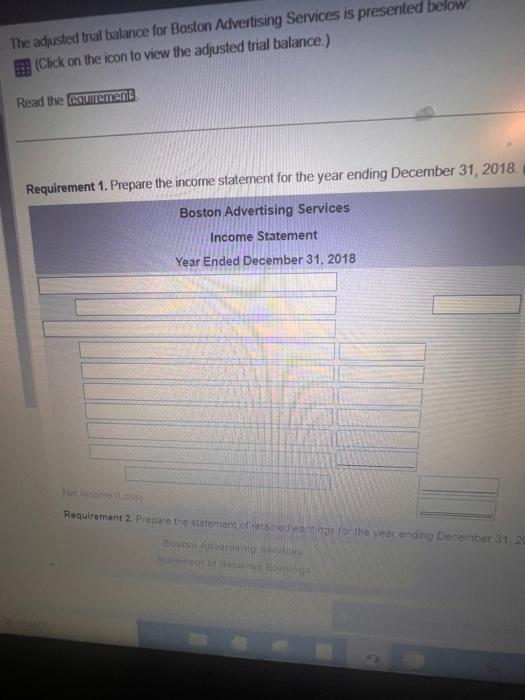 Services is presented below. (Click on the icon to view the adjusted