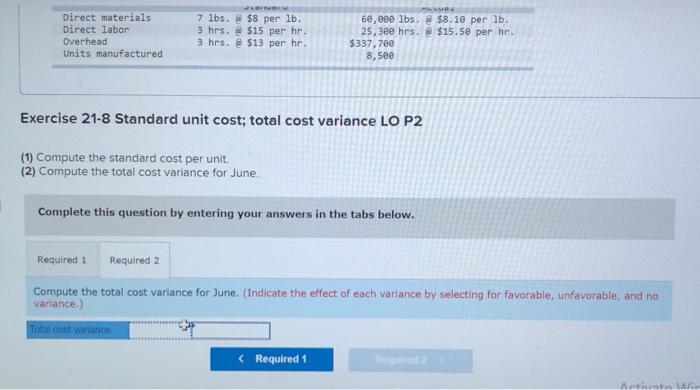 for the Exercises below. [The following information applies to the questions displayed
