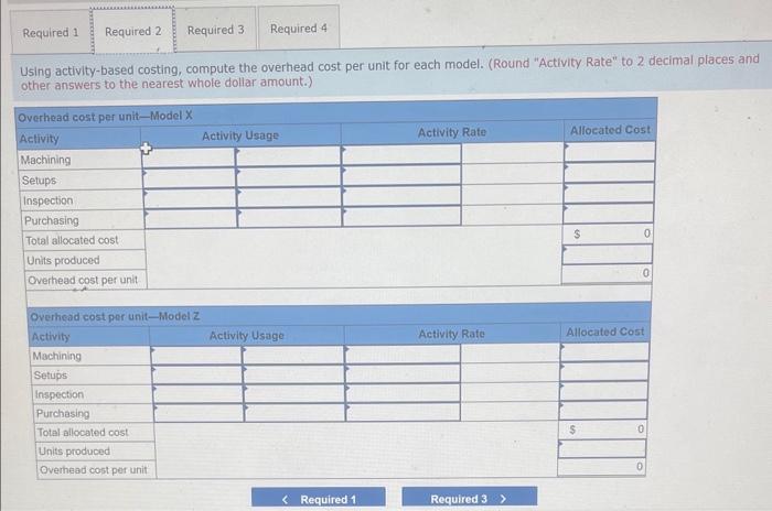 of air conditioners. The activities, costs, and cost drivers associated with the