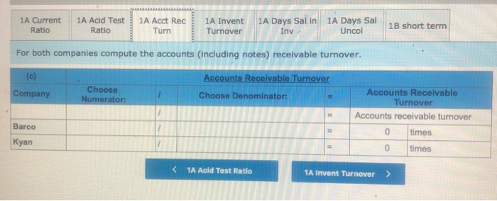 Barco Ryan Company Company Data from the current year-end balance sheets Assets