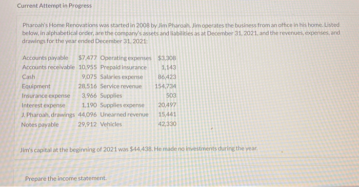  Current Attempt in Progress Pharoah's Home Renovations was started in 2008