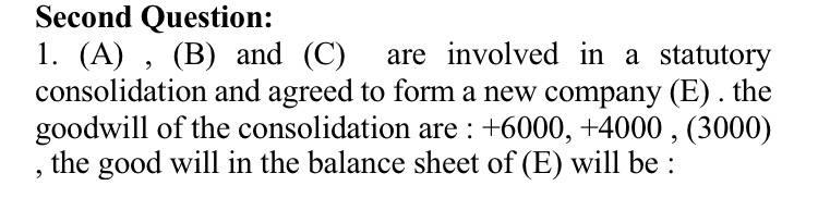 i need the answer quickly Second Question: 1. (A), (B) and (C)