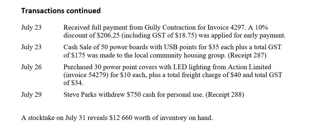 enter the transactions below into the Specialised Journals and then update the