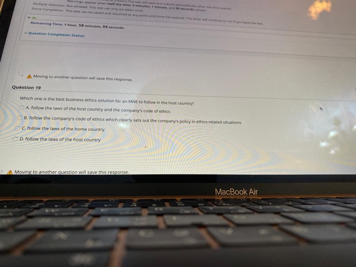  Multiple Attempts Not allowed. This Force Completion This test can be