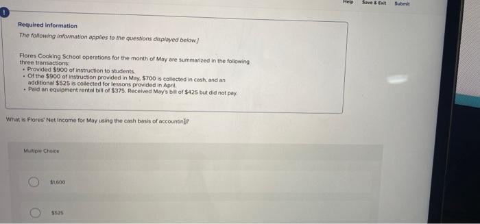  Help Save & Et Submit Required information The following information applies