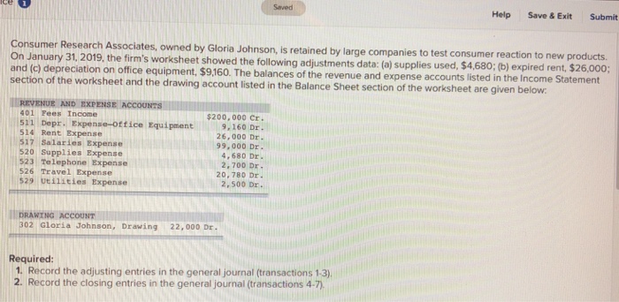  Saved Help Save & Exit Submit Consumer Research Associates, owned by