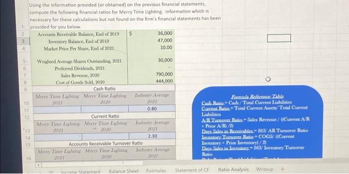  4 Using the information provided for obtained) on the previous financial