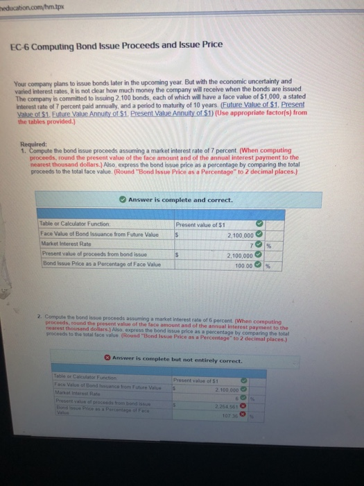  EC-6 Computing Bond Issue Proceeds and Issue Price Your company plans
