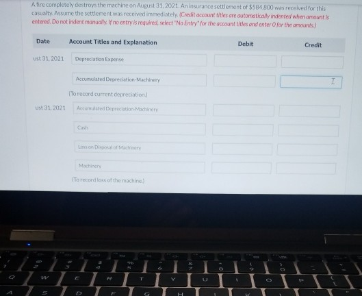 a machine with a book value of $1.278.400. The original cost and