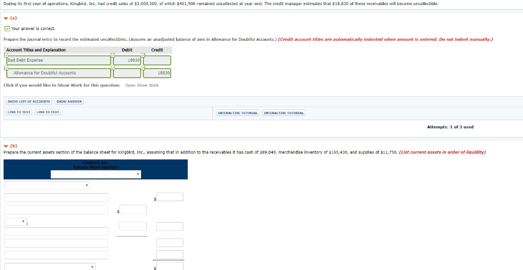 Brief Exercise 8-10 (Part Level Submission) During its first year of operations,