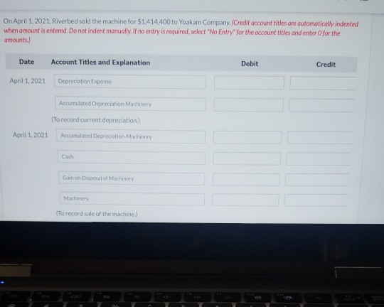 related accumulated depreciation at this date are as follows Machine Less: Accumulated